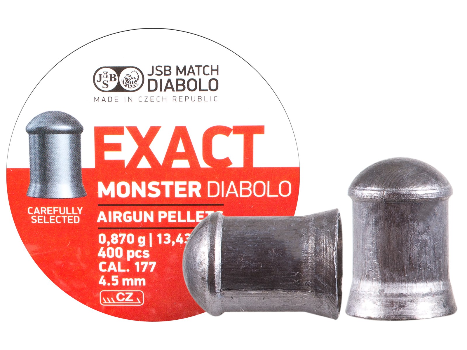 JSB Exact Monster .177 Cal, 13.4 Grains, Cylindrical, 400ct 0.177
