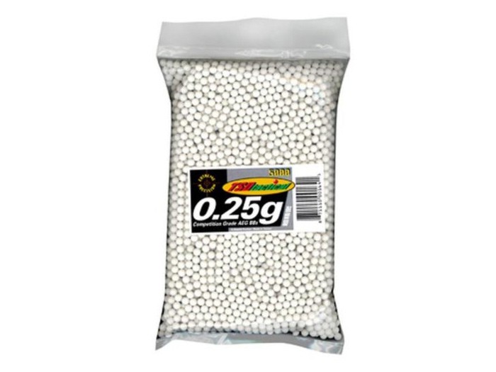 TSD Competition Grade 6mm Plastic Airsoft BBs, 0.25g, 5000 Rds, White