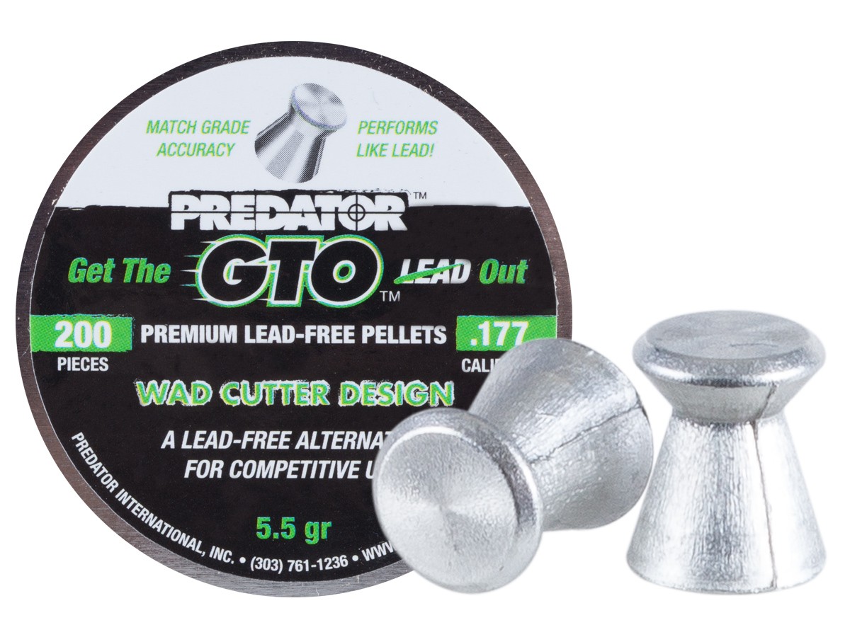 Predator GTO .177 Cal, 5.5 Grains, Wadcutter, Lead-Free, 200ct