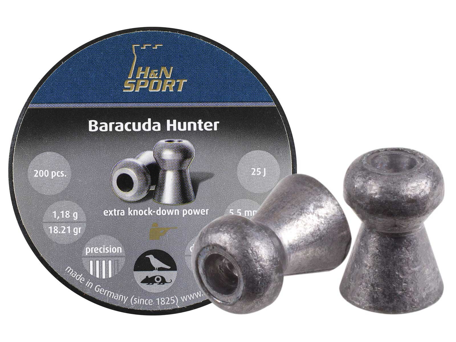H&N Baracuda Hunter, .22 Cal, 18.21 Grains, Hollowpoint, 200ct 0.22