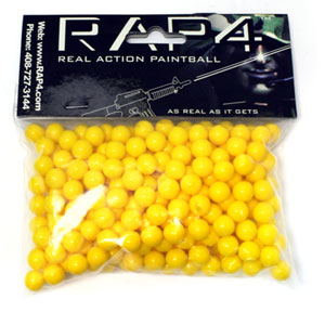 RAM RAP4 .43 Caliber Paintballs, Yellow, 250ct
