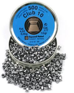 RWS Club .177 Cal, 7.0 Grains, Wadcutter, 500ct