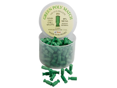 Skenco Green Poly Match, .177 Cal, 4.20 Grains, Wadcutter, Lead-Free, 150ct