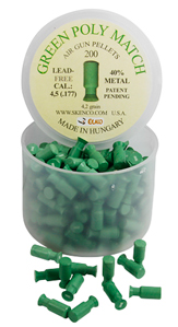 Skenco Green Poly Match, .177 Cal, 4.20 Grains, Wadcutter, Lead-Free, 200ct