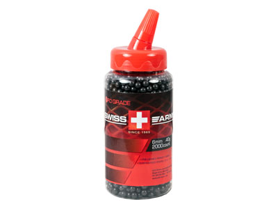 Swiss Arms 6mm Airsoft BBs, 0.40g, 2,000 Rds, Black
