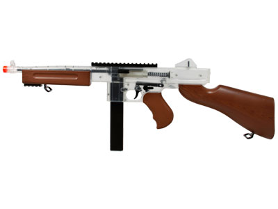 Thompson M1 Spring Airsoft Submachine Gun, Clear