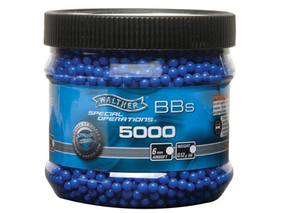 Walther 6mm Special Operations Plastic Airsoft BBs, 0.12g, 5,000 Rds, Blue