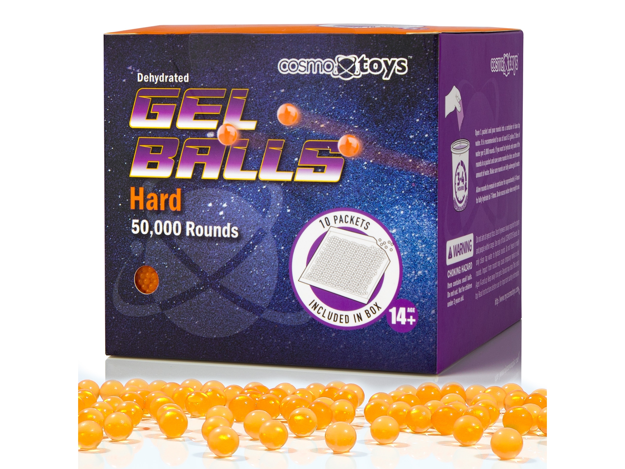 CosmoxToys 50K Orange Gel Balls (Hard), 7.5 Mm 0.29