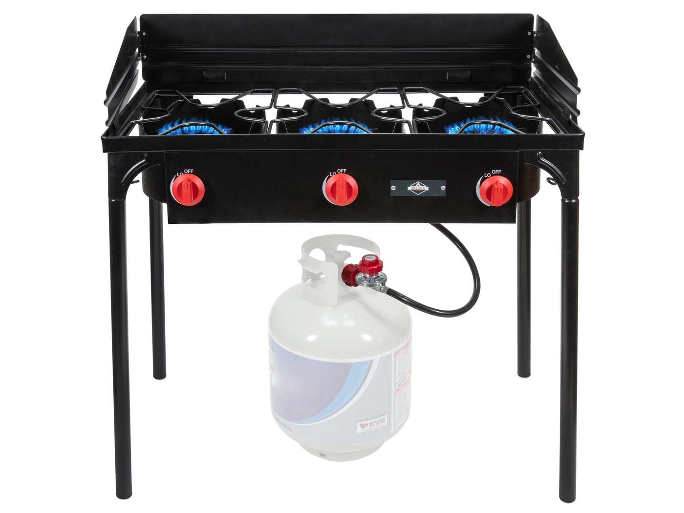 Hike Crew Portable Cast Iron 3-Burner Outdoor Gas Stove 225,000 BTU, Black