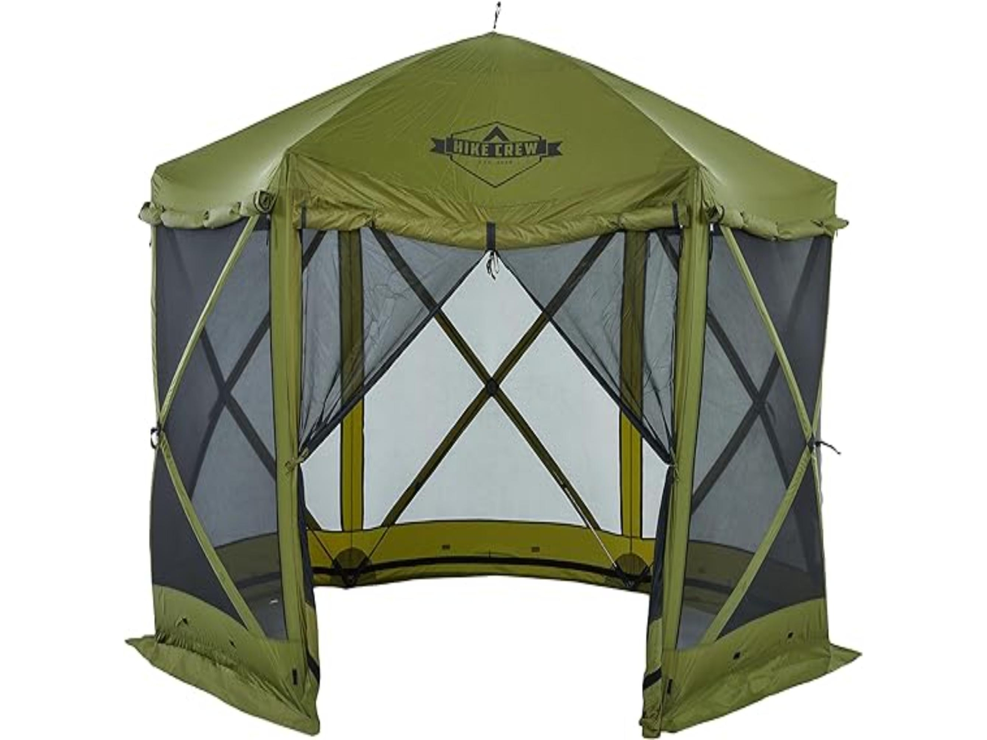 Hike Crew 12x12 Pop Up Gazebo, Outdoor Tent Canopy w/Wind Panels, Green