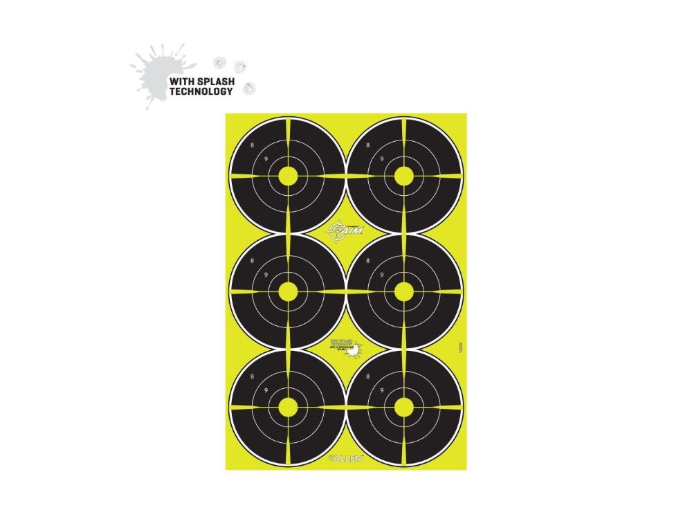 Allen EZ Aim Splash Reactive Paper Shooting Targets, None