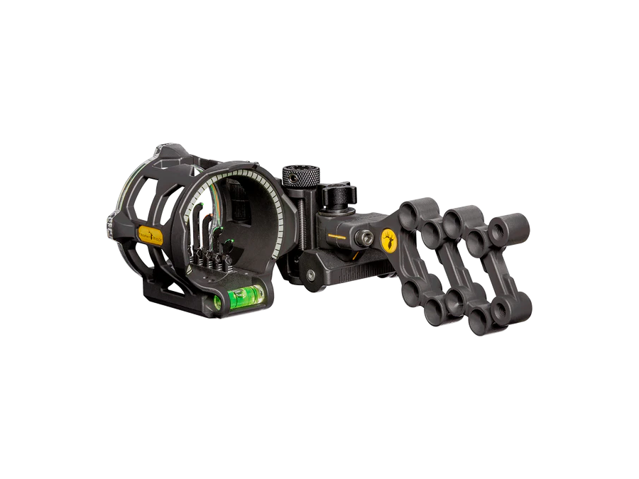 Trophy Ridge Peak 5 Vertical In Line Pins Bow Sight, Black, Right, .019