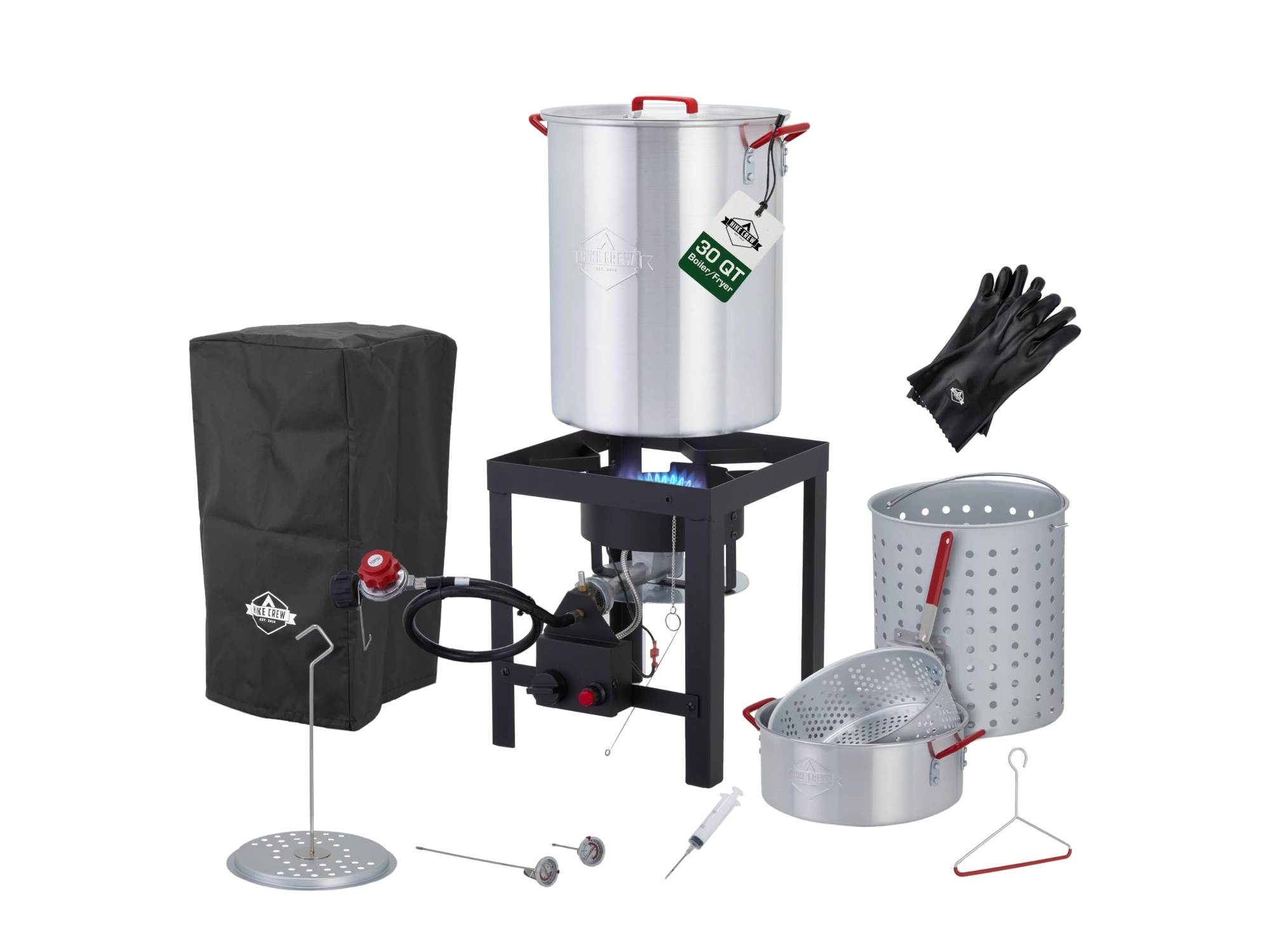 Hike Crew 14-Piece Outdoor Propane Turkey Fryer Kit with Igniter