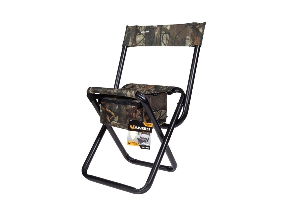 Allen Vanish Camo Folding Hunting Stool With Back, Multicolored