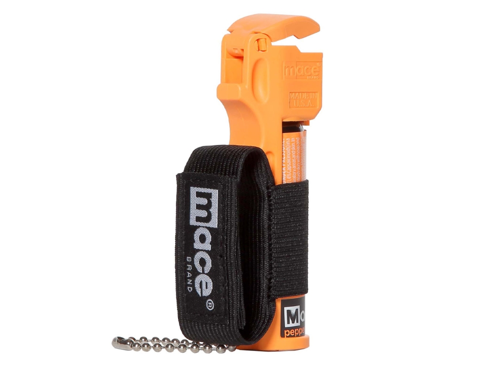 Mace Brand Runner Self Defense Pepper Spray Keychain, Neon Orange