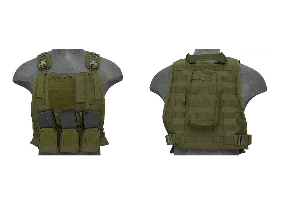 Photos - Other Lancer Tactical Lancer Tactical Molle Plate Carrier Vest, OD Green CA-301G