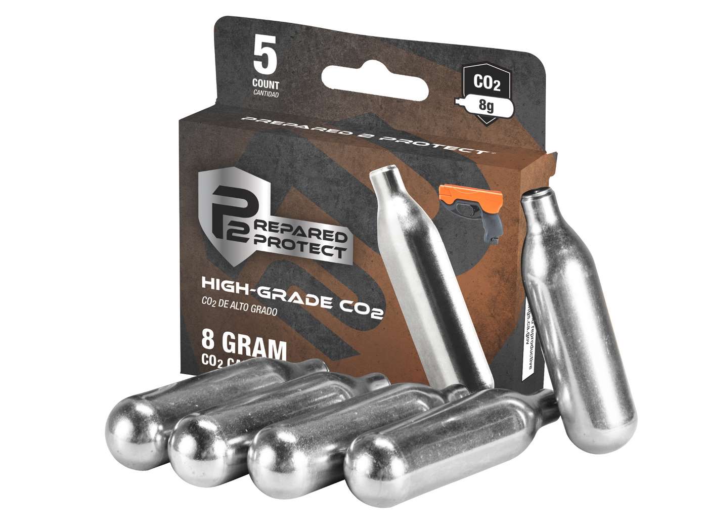 P2P 8 Gram CO2 Cylinders, 5 Ct