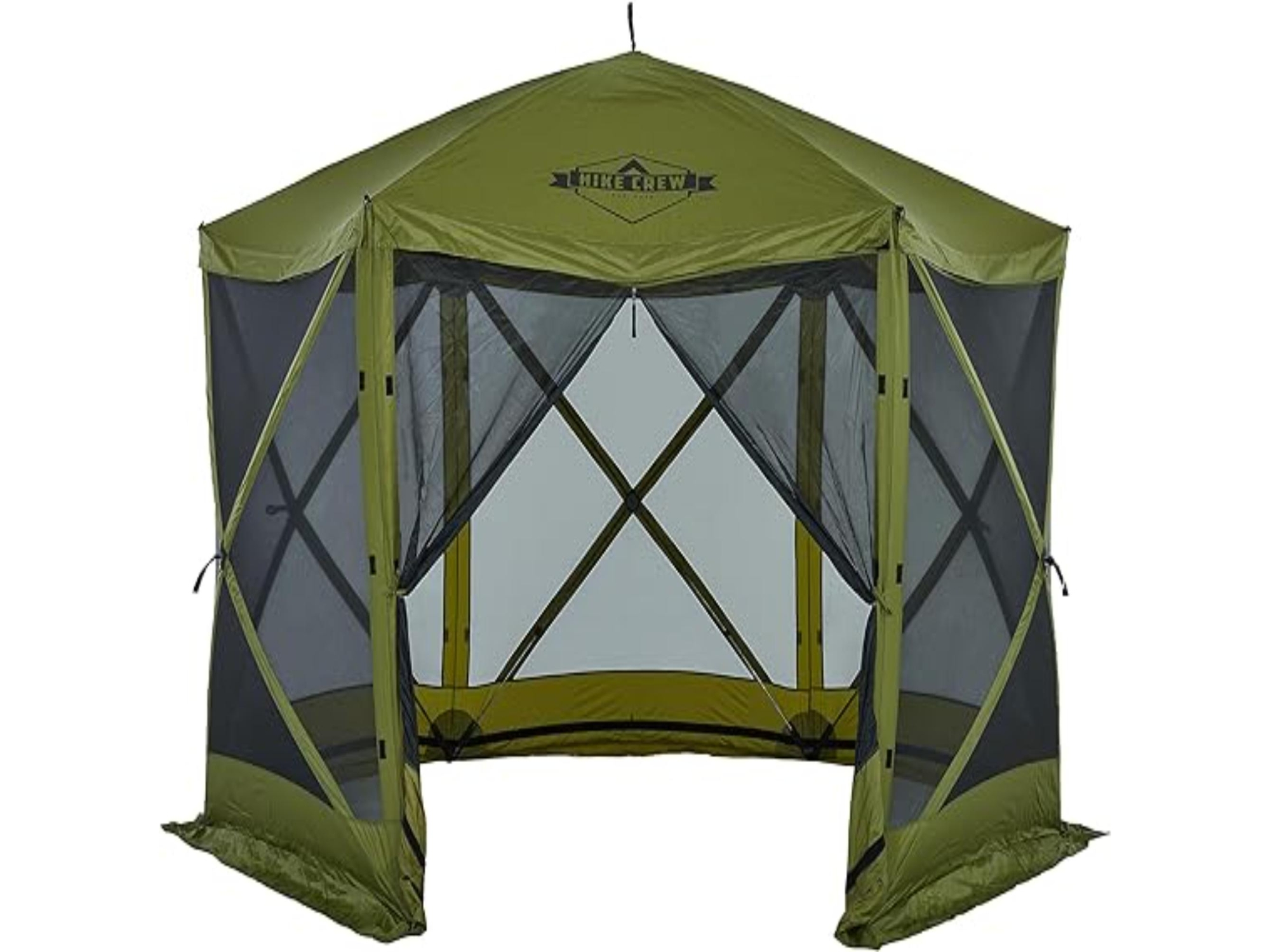 Hike Crew 12 x 12 Pop Up Gazebo, 6-Sided Outdoor Tent Canopy, Green