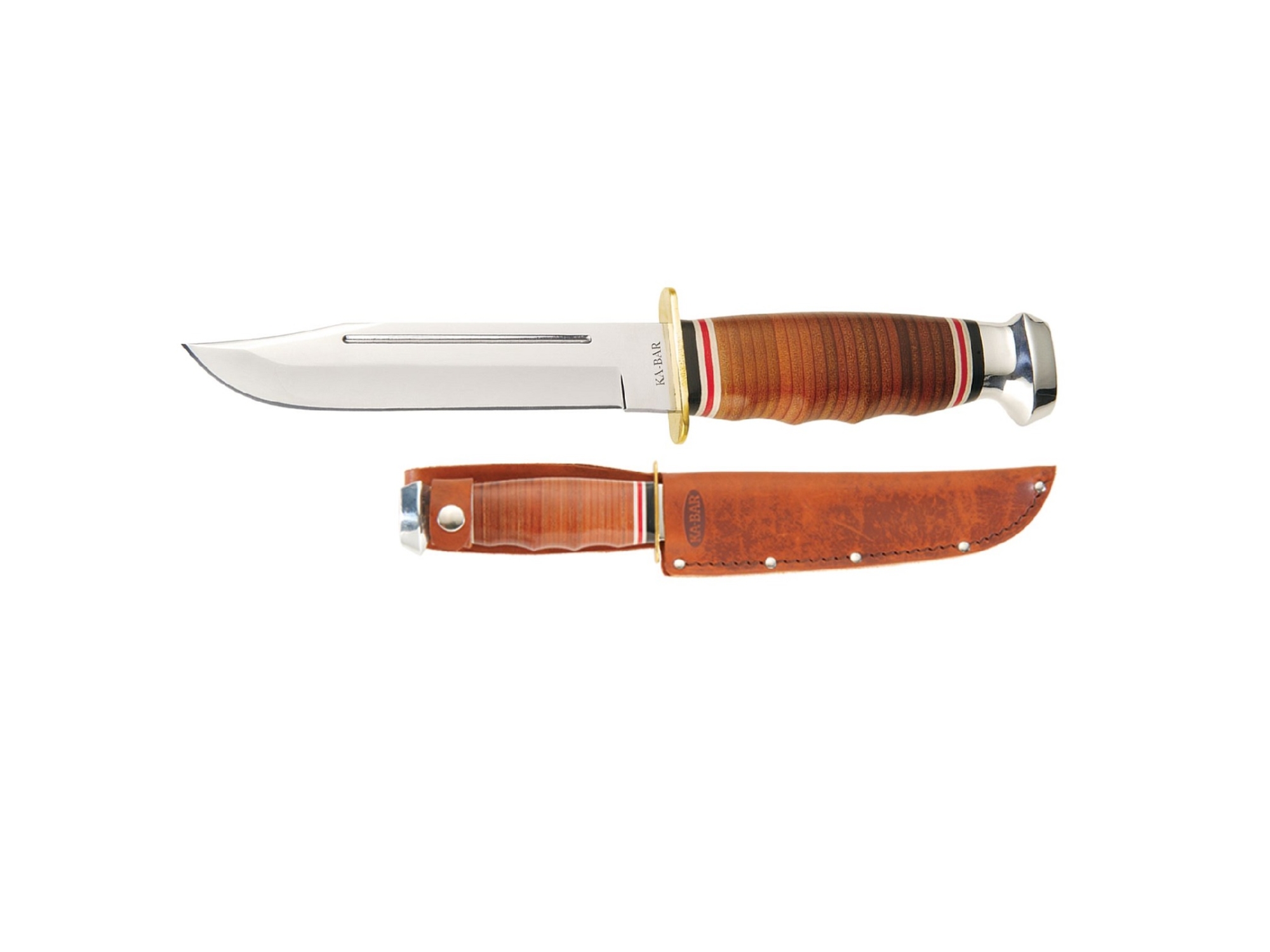 Ka-Bar Marine Hunter Fixed 5.8 In Blade Leather Handle