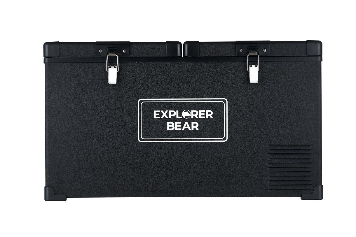 Explorer Bear EX75 79.3QT/75L 12/24V Dual Zone Electric Fridge Freezer, Black