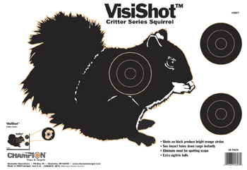 Champion VisiShot Paper Targets, Critter Series Squirrel, 16x11 - 10pk