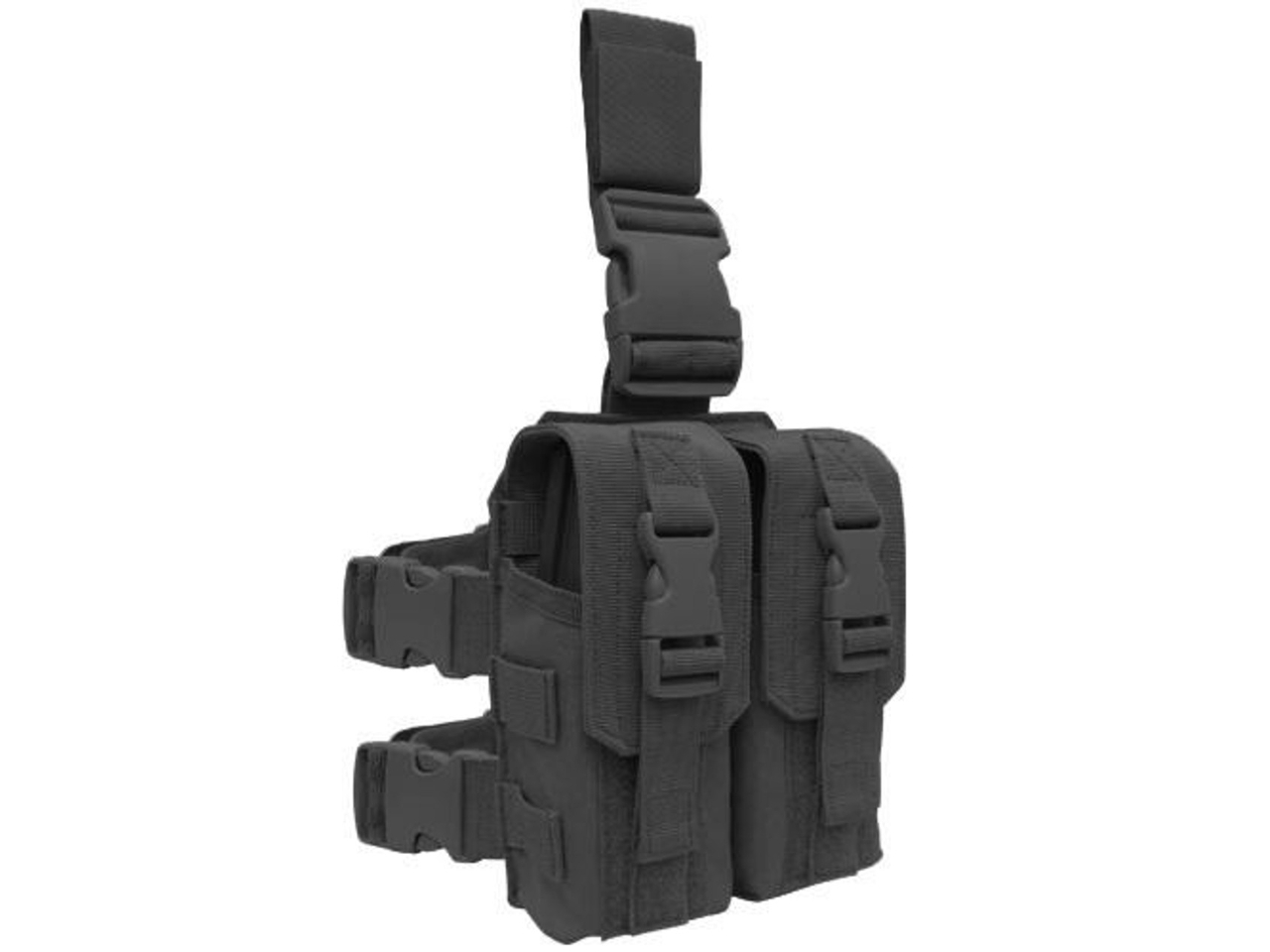 Condor Drop Leg Double M4 Mag Pouch, Black