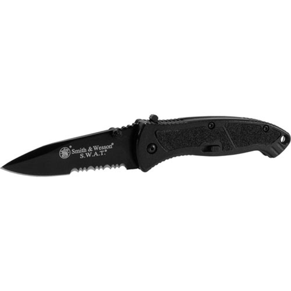 Smith & Wesson 3.125 in Black Combo Blade Aluminum Hndl