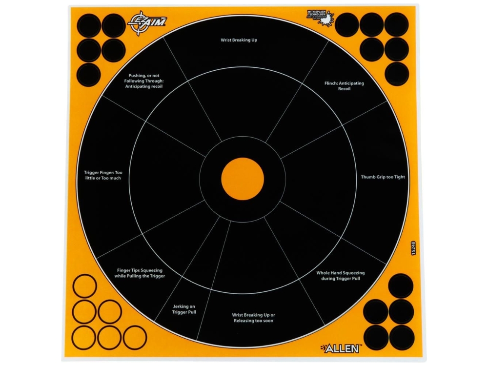 Allen EZ Aim Adhesive Splash Reactive Paper Targets, None