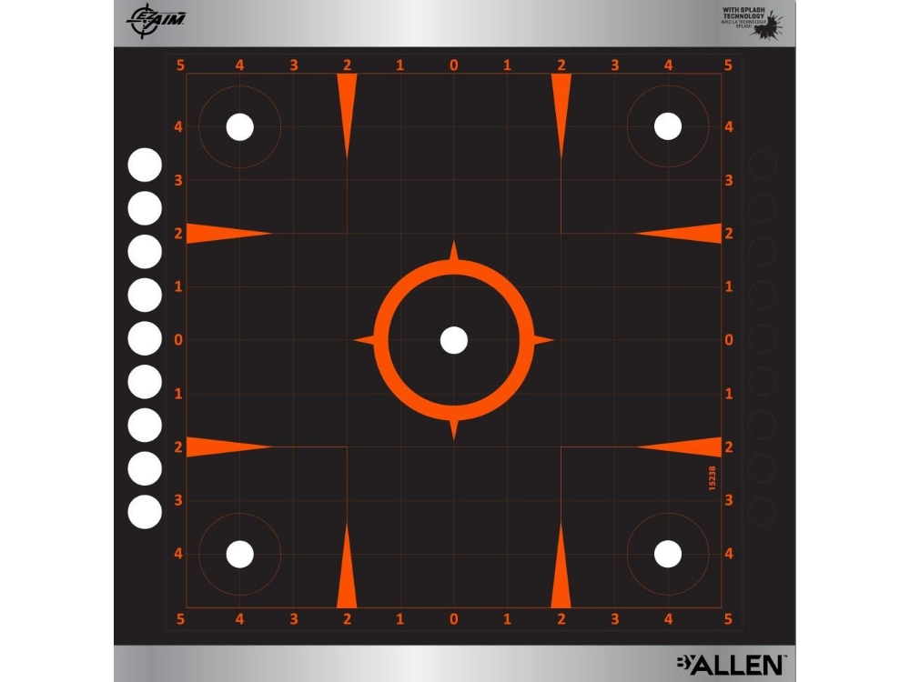 Allen EZ Aim Adhesive Splash Paper Sight-In Grid Targets, Multicolored