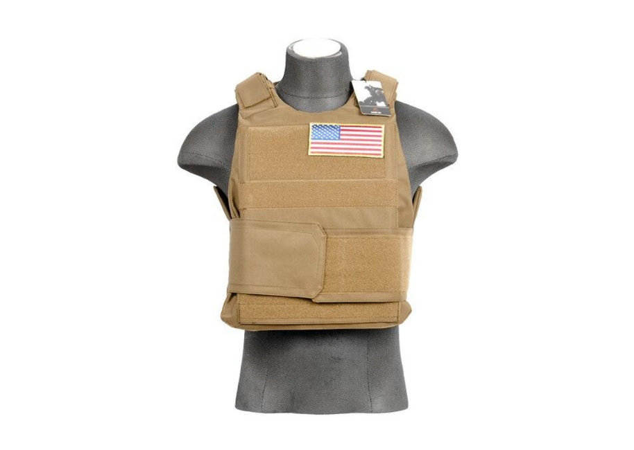 Lancer Tactical Airsoft Body Armor Vest, Tan
