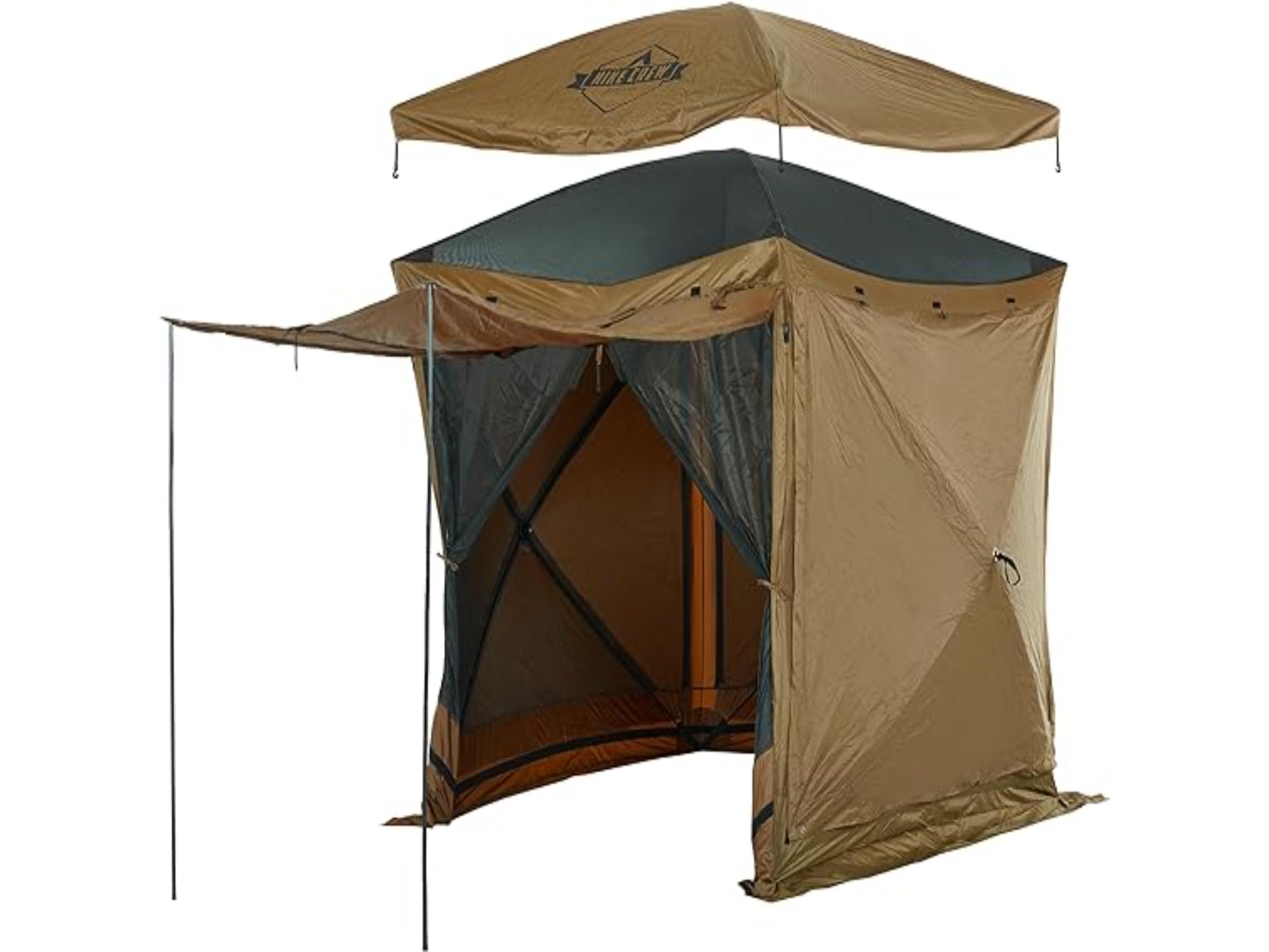Hike Crew 6.5 x 6.5 Gazebo Tent, Outdoor Tent Canopy with Roof, Brown