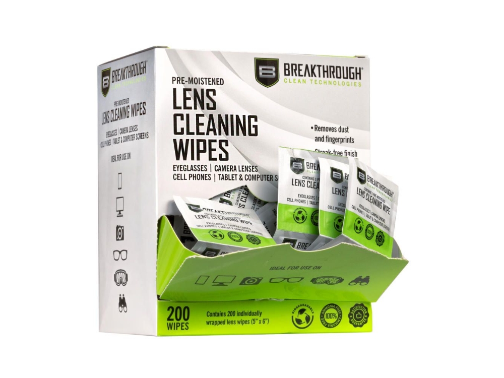 Breakthrough Multi-Purpose Lens Wipes, 5" x 6", 200-Pack, White