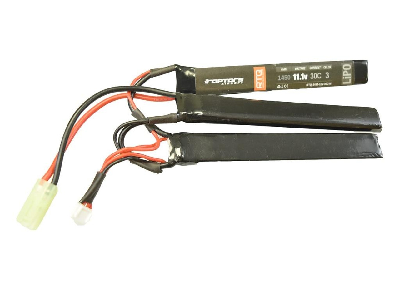 Raptor 11.1V 1450 mAh 30C Nunchuck LiPO Airsoft Battery