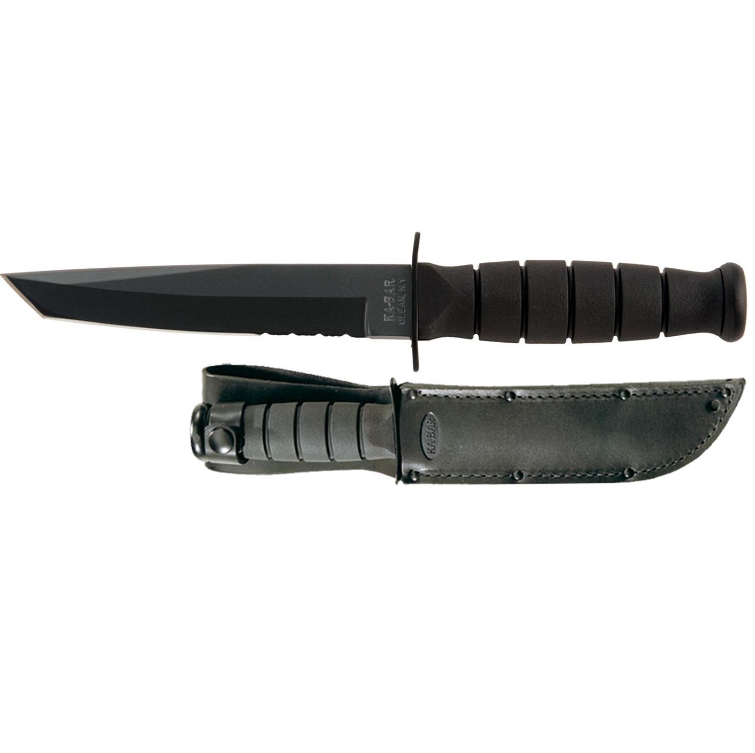 Ka-Bar Short Fixed 5.25 in Black Blade Kraton Handle