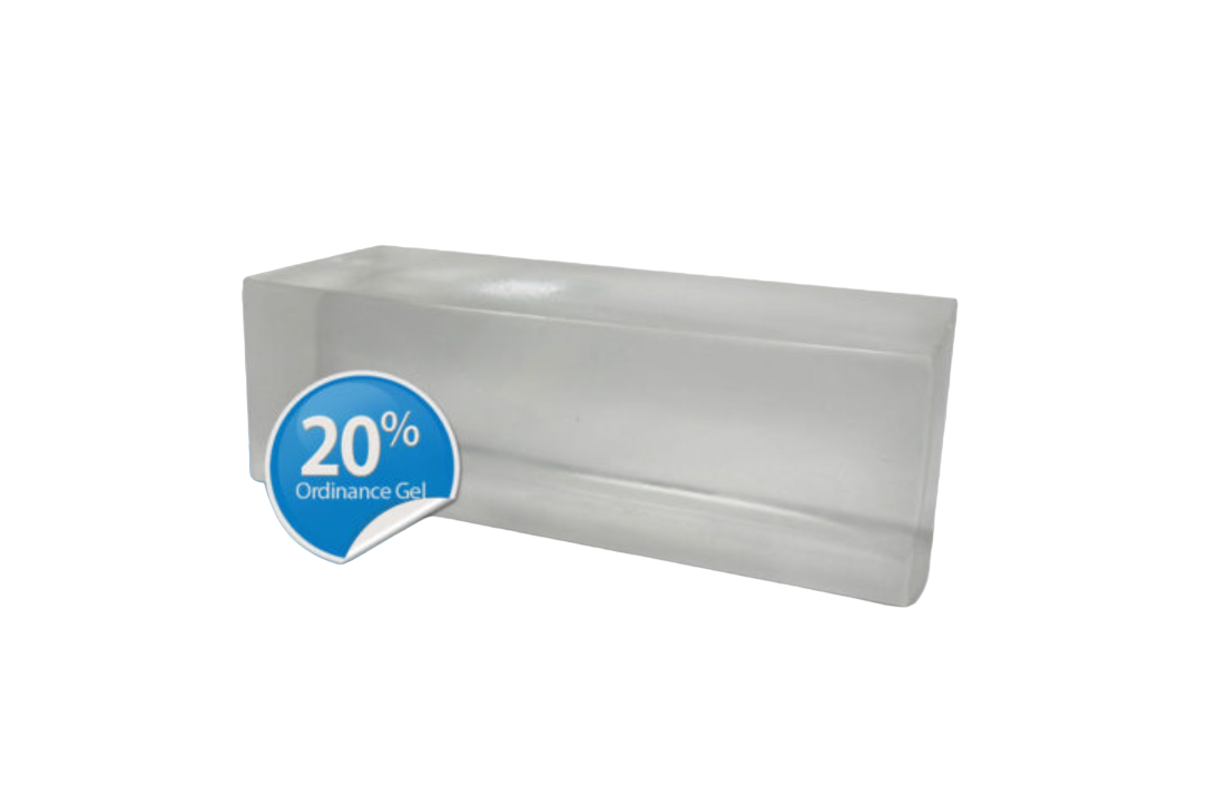 Clear Ballistic 20% Gel Long Range Block