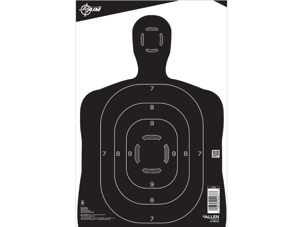 Allen EZ Aim Silhouette Paper Shooting Targets, None