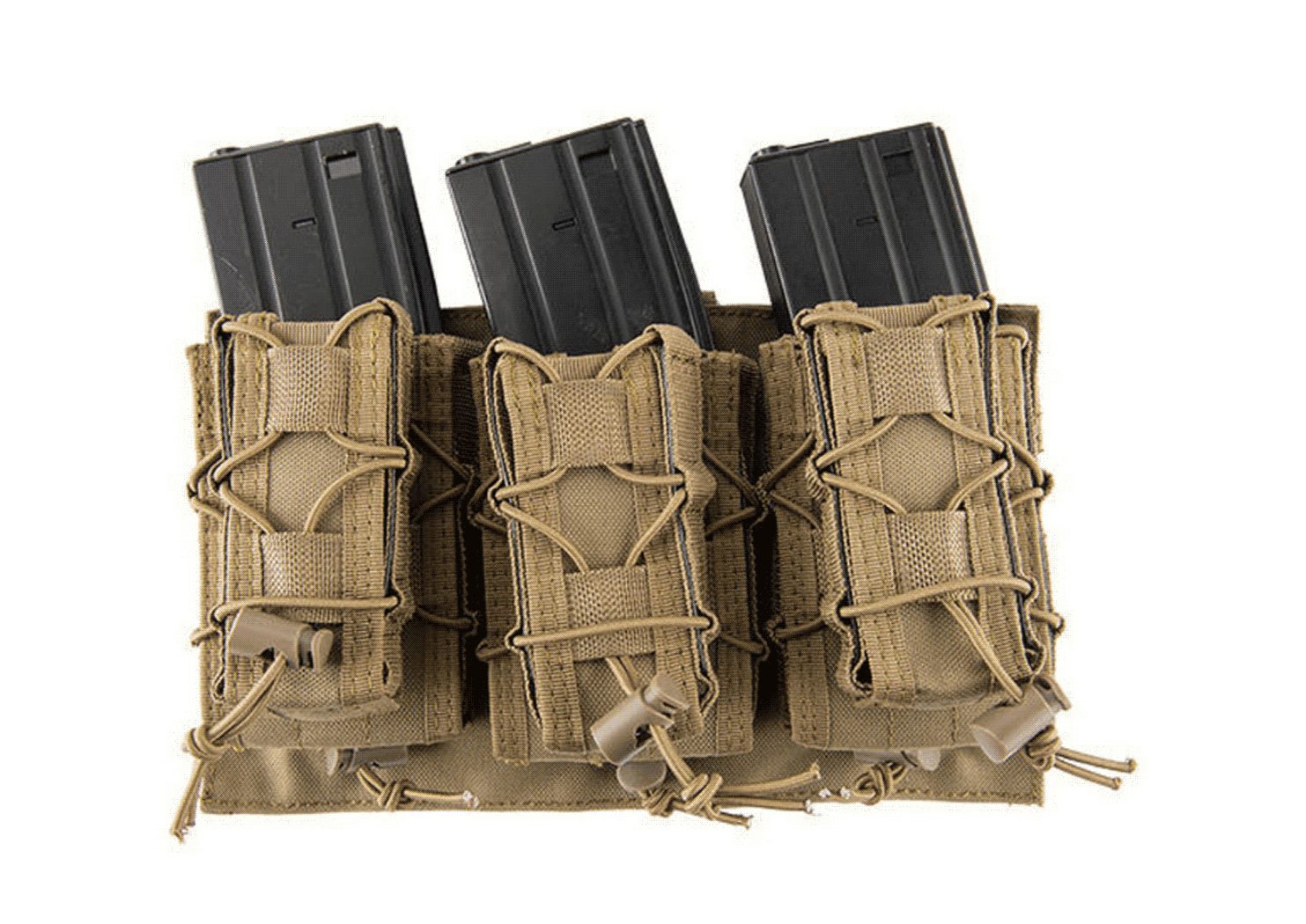 Lancer Tactical Nylon MOLLE 2-1 M4/Pistol Mag Pouch, Tan