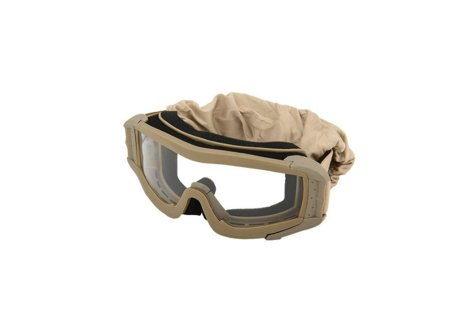 Lancer Tactical Safety Goggles, Clear Lens, Tan