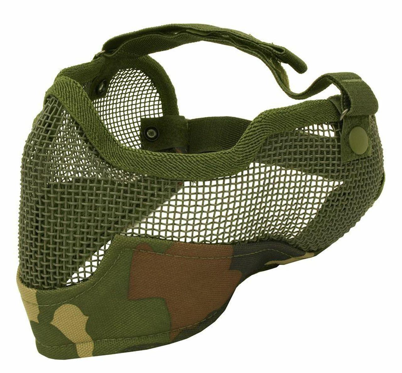 Raptors Airsoft 3G Steel Mesh Half Face Mask Deluxe Version, Camo, Camoflauge