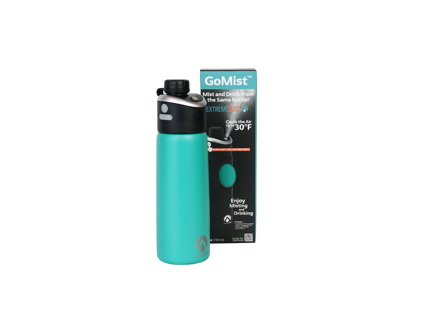 ExtremeMist GoMist Misting & Drinking Bottle (Marine Teal), Aqua