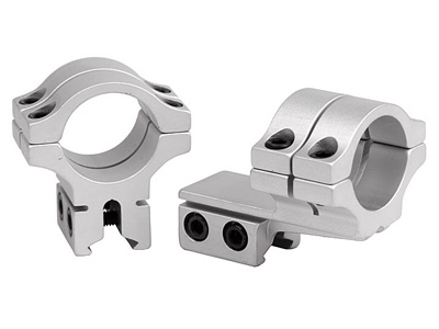 BKL 1 Rings, 3/8 or 11mm Dovetail, Double Strap, Offset, Silver