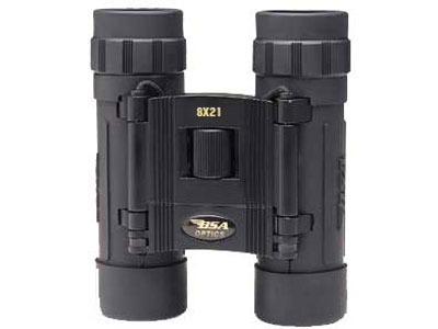 BSA 8x21mm Compact Binoculars, Rubber-Coated
