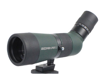 Creedmoor Sports 12-36x60 Spotting Scope, Angled Body, Rotating Ring Stand, Table Tripod