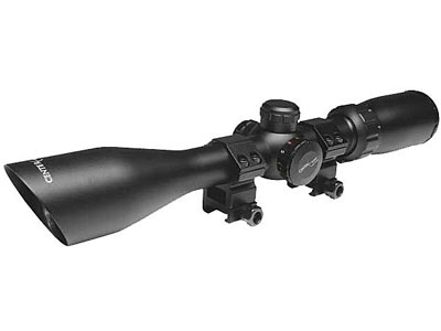 CenterPoint Optics 3-9x40 Adventure Class Rifle Scope, Illuminated Mil-Dot Reticle, 1/4 MOA, 1" Tube, See-Thru Weaver-Style Rings