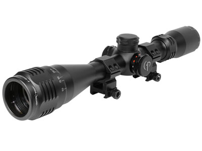 CenterPoint Optics 4-16x40 AO Adventure Class Rifle Scope, Illuminated Mil-Dot Reticle, 1/4 MOA, 1" Tube, See-Thru Weaver Rings 