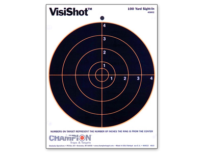 Champion VisiShot Paper Targets, 8" Bulls, 8.5x11 - 10pk