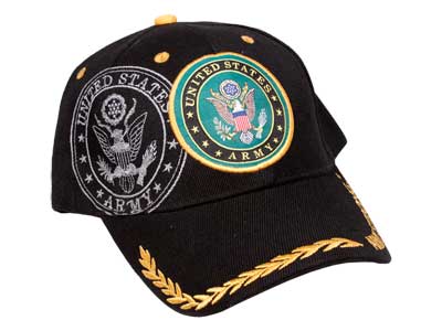 Fully Licensed Army Cap, Black 