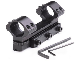 Gamo 1-Pc Adjustable Mount w/1" Rings, 3/8" & 11mm Dovetails