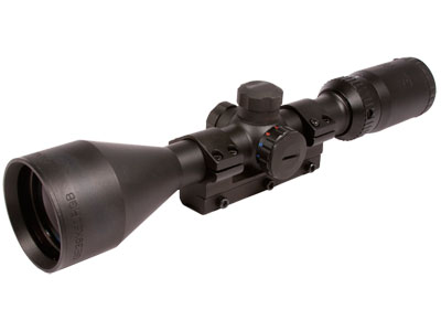 Gamo 3-9x50 Rifle Scope, Illuminated Glass-Etched Duplex Reticle, 1/4 MOA, 1" Tube, 3/8" Dovetail Mount