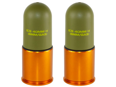 ICS Lightweight Airsoft Grenade Shells, 40mm, 70 Rd Capacity, 2ct